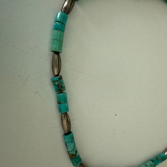 Vintage Heishi Turquoise Choker & Spiny Coral Necklace - Native American 1970\'s